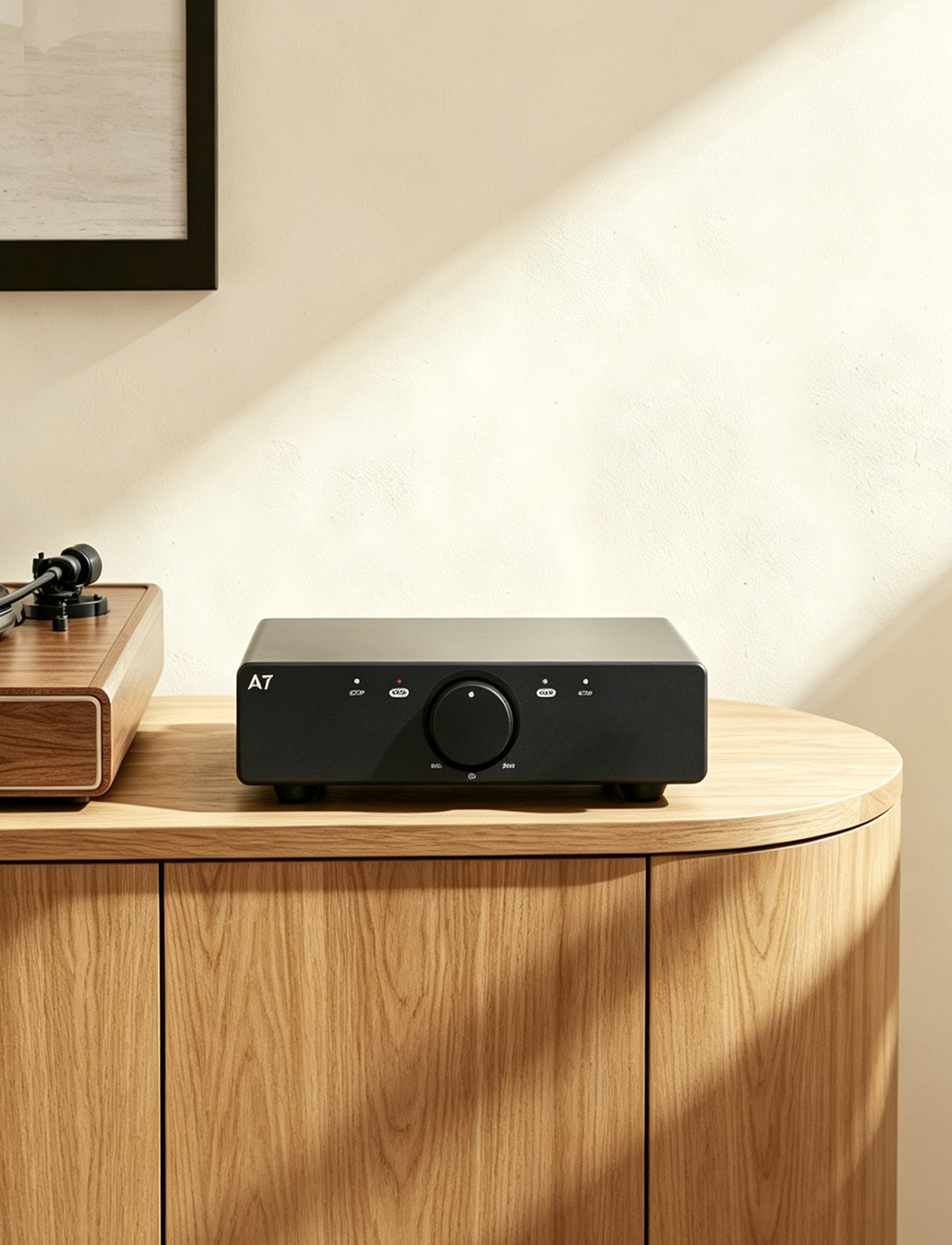 ALSOZONE A7 amplifier in a modern home listening space